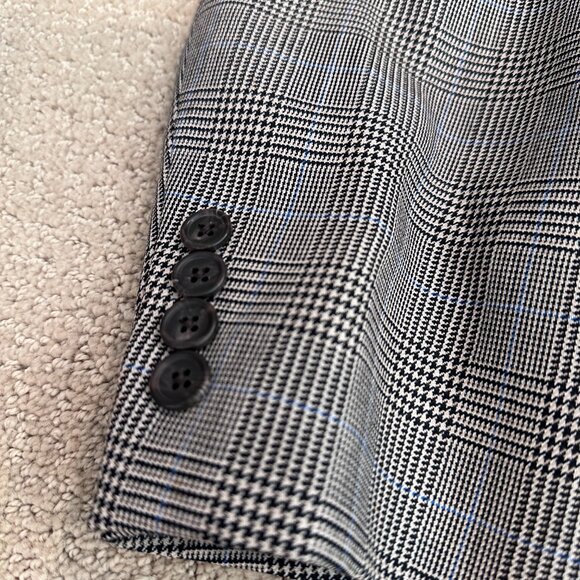 Lauren Ralph Lauren Blazer Sports Coat Wool Gray Glen Plaid 2 Button Preppy 44R - Picture 6 of 16